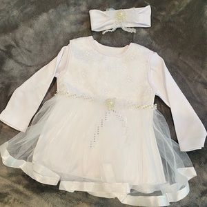 Newborn White Dress Set